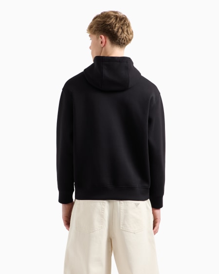 Armani Sudadera de punto doble con capucha y maxilogotipo bordado en relieve Grandes ahorros