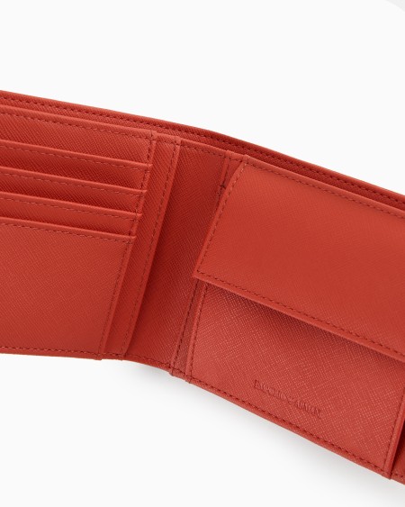 Armani Cartera plegable de piel saffiano regenerada ASV En línea