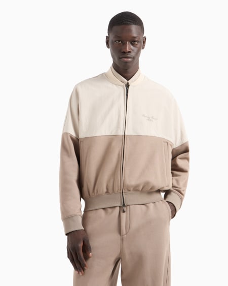 Armani Sudadera tipo cárdigan de nailon y punto de felpa con logotipo bordado Rebajas