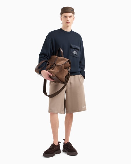 Armani Bermudas de punto de felpa con logotipo bordado Ofertas