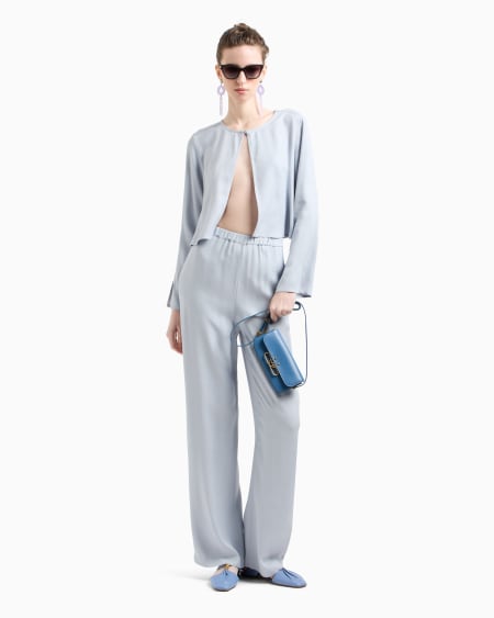 Armani Pantalones de viscosa texturizada con cintura elástica Tienda