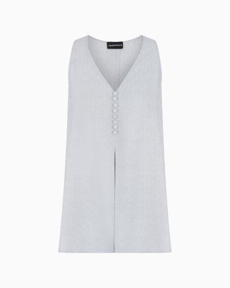 Armani Top con escote de pico de viscosa texturizada Tienda