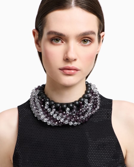 Armani Collar tipo gargantilla multihilo con esferas Liquidación