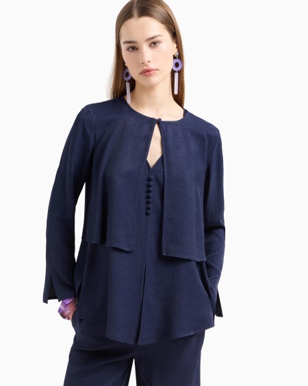 Armani Blusa de viscosa texturizada Precio de fábrica