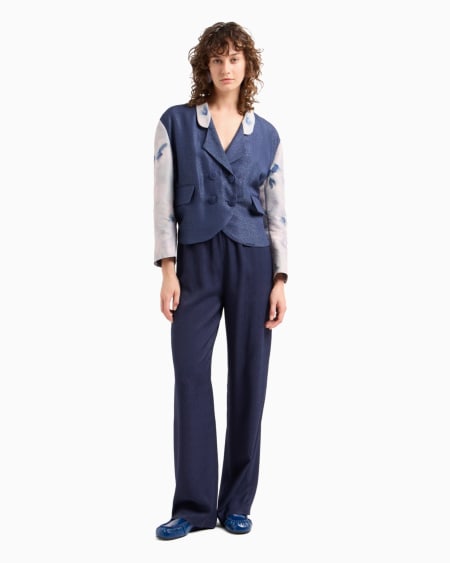 Armani Pantalones de viscosa texturizada con cintura elástica Promoción por tiempo limitado