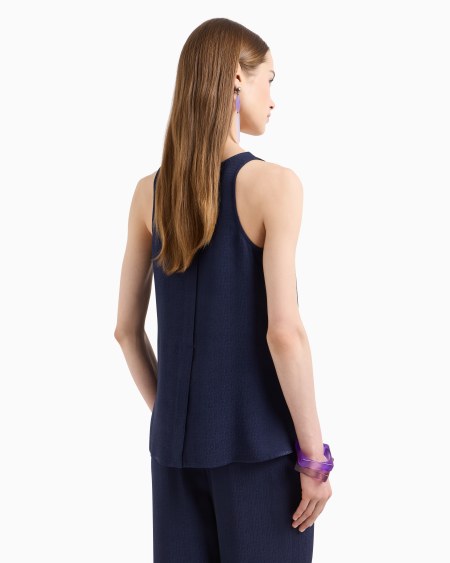 Armani Top con escote de pico de viscosa texturizada Solo hoy