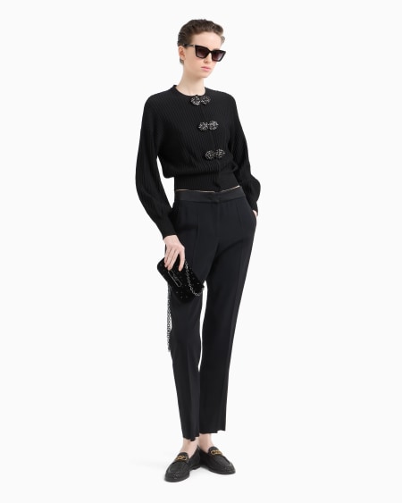 Armani Pantalones de envers satén Promoción trimestral