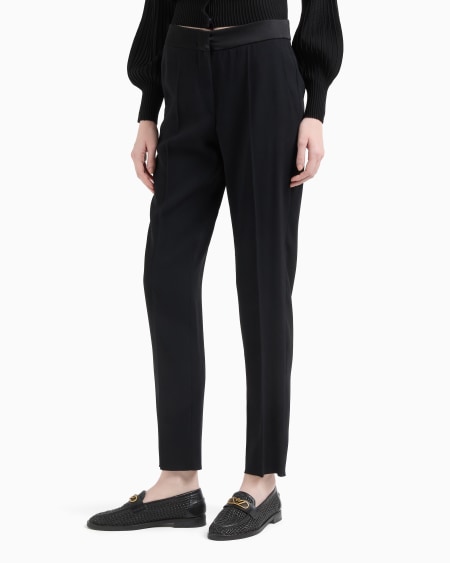 Armani Pantalones de envers satén Promoción trimestral