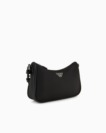 Armani Bolso baguette en nailon reciclado con placa de águila ASV Descuentos del mes