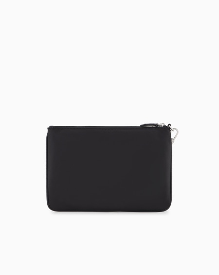 Armani Bolso de mano de nailon reciclado con placa de águila ASV Oferta exclusiva