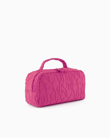 Armani Bolso baúl de playa de tejido con logotipo resaltado tridimensional Descuento por venta flash