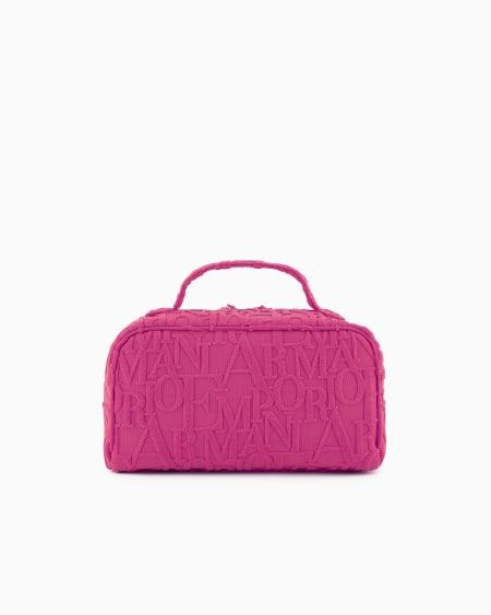 Armani Bolso baúl de playa de tejido con logotipo resaltado tridimensional Descuento por venta flash