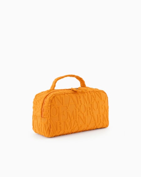 Armani Bolso baúl de playa de tejido con logotipo resaltado tridimensional Ofertas de temporada
