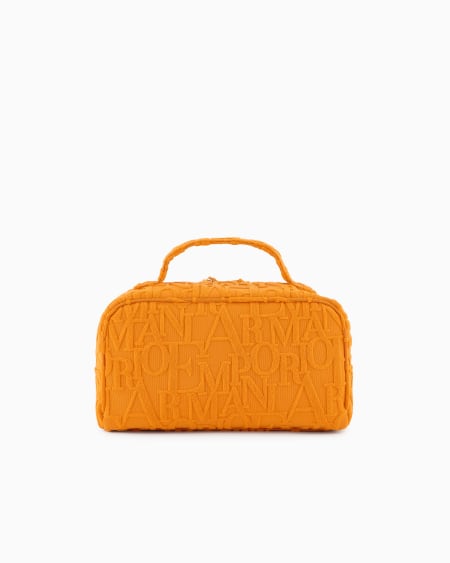 Armani Bolso baúl de playa de tejido con logotipo resaltado tridimensional Ofertas de temporada