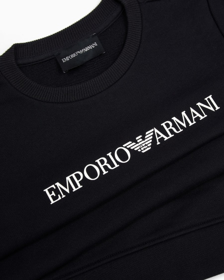 Armani Sudadera de punto de mezcla de modal con logotipo Ofertas especiales