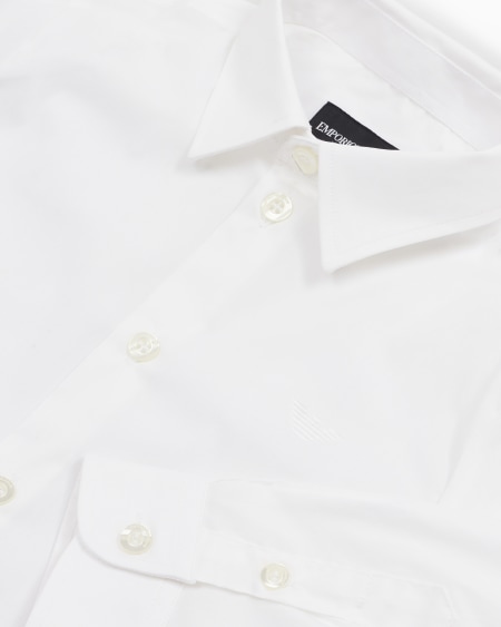 Armani Camisa de popelina con bordado de águila a tono Grandes ahorros