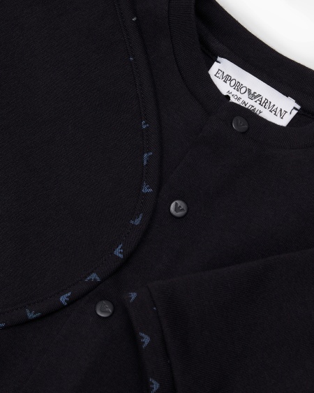 Armani Conjunto para regalo compuesto por mono y babero con motivo de águilas con efecto óptico 2025