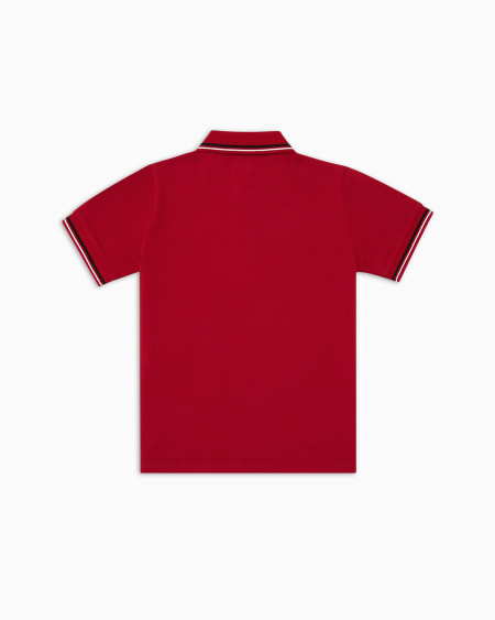 Armani Polo de piqué elástico con bordes a rayas Los más vendidos