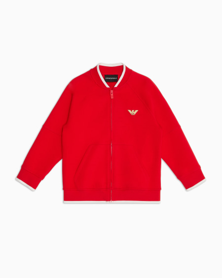Armani Sudadera tipo cárdigan de punto doble con bordado Tienda