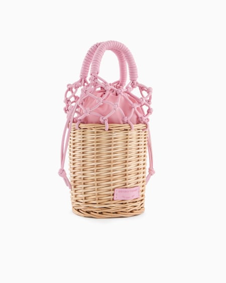 Armani Bolso cubo de mimbre trenzado Envío gratis