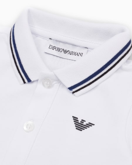 Armani Polo de piqué elástico con bordes a rayas COMPRAR AHORA