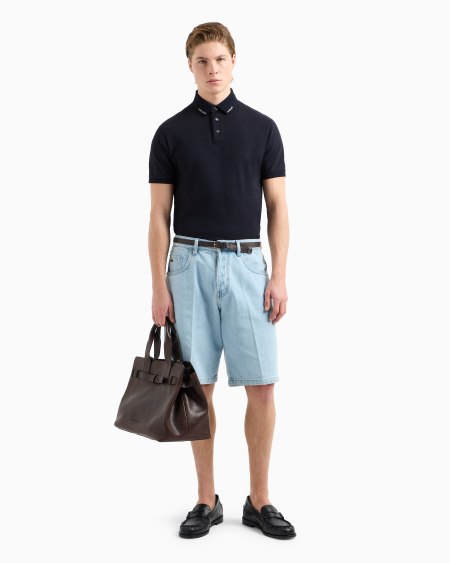 Armani Polo de punto con logotipo en el cuello Solo queda un día