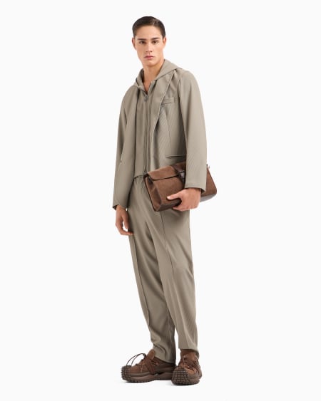 Armani Pantalones con pliegues de nailon elástico efecto canneté Superdescuento