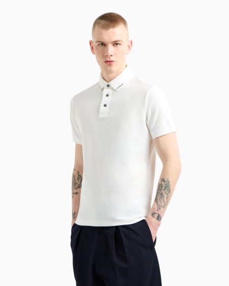 Armani Polo de punto con logotipo en el cuello Limitado a 3 días