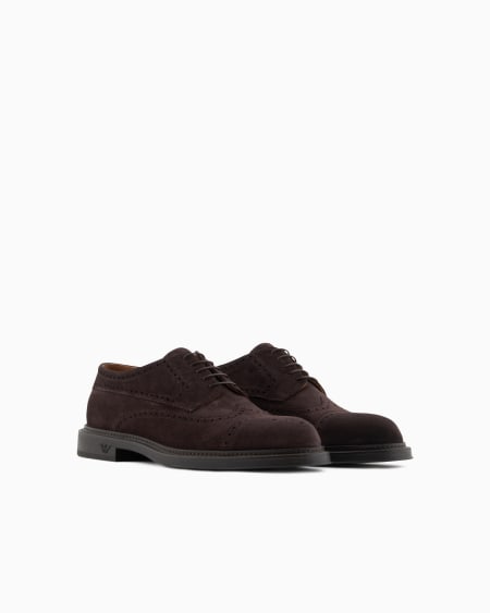 Armani Zapatos brogue de ante con troquelado cola de golondrina Descuentos del mes