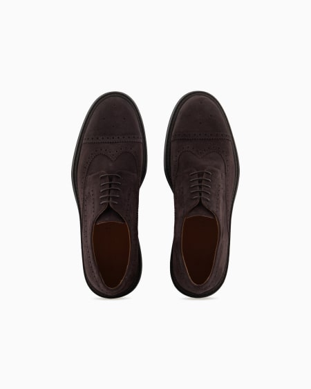 Armani Zapatos brogue de ante con troquelado cola de golondrina Descuentos del mes