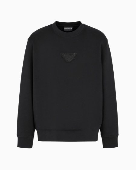 Armani Sudadera de punto con parche de águila con strass Clubwear Descuento por venta flash