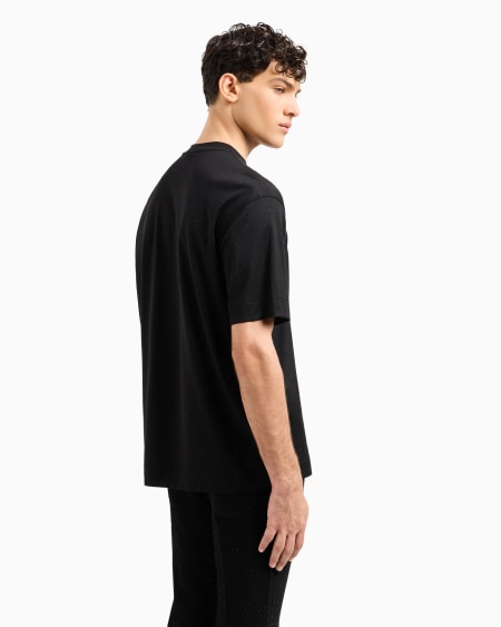 Armani Camiseta de punto de mezcla de lyocell con aplicación integral de strass Clubwear ASV Rebajas de fin de temporada