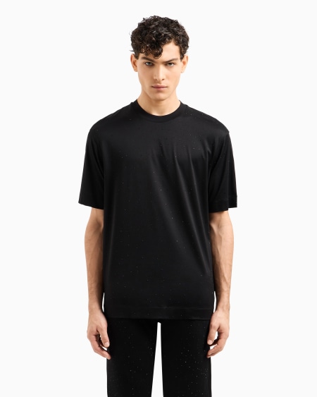 Armani Camiseta de punto de mezcla de lyocell con aplicación integral de strass Clubwear ASV Rebajas de fin de temporada
