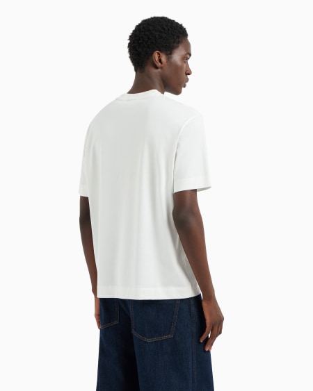 Armani Camiseta de punto con estampado flocado con forma de águila Precio ultrabajo