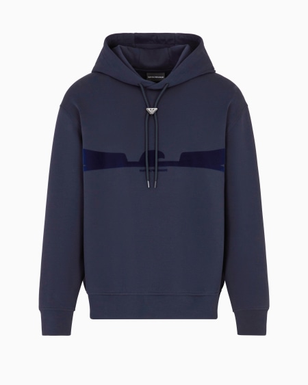 Armani Sudadera con capucha de punto doble con estampado flocado con forma de águila Devoluciones gratuitas