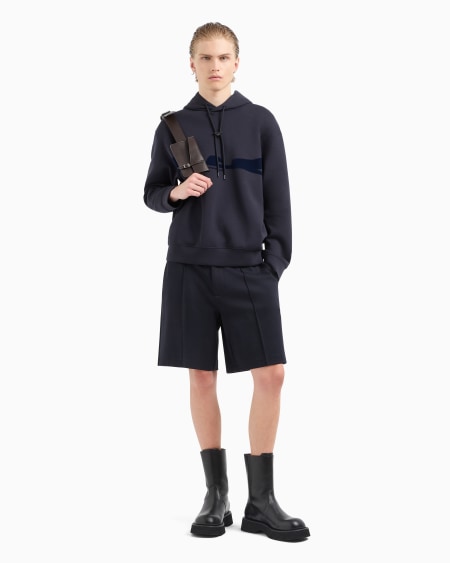Armani Sudadera con capucha de punto doble con estampado flocado con forma de águila Devoluciones gratuitas