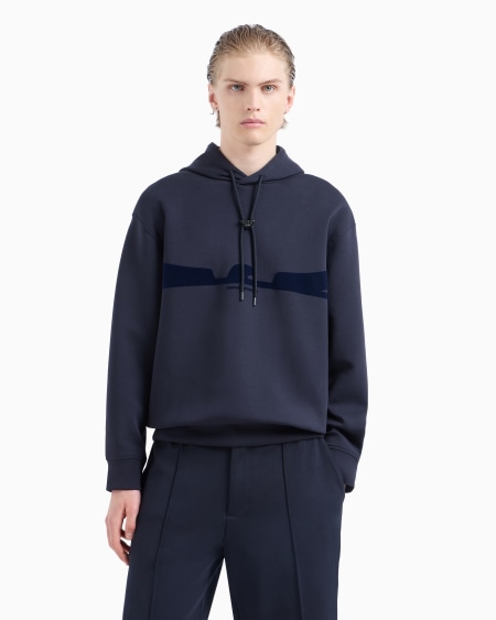 Armani Sudadera con capucha de punto doble con estampado flocado con forma de águila Devoluciones gratuitas