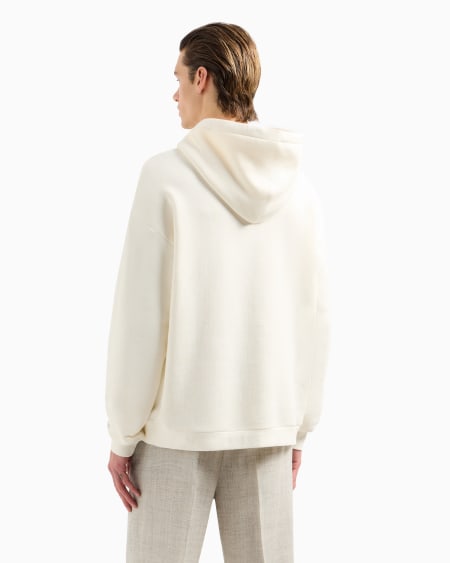 Armani Sudadera con capucha de punto con estampado y bordado de libélulas Outlet