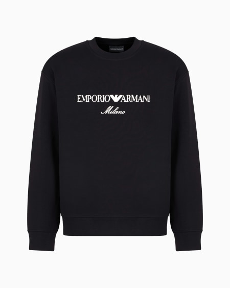 Armani Sudadera de punto doble con logotipo bordado Venta caliente