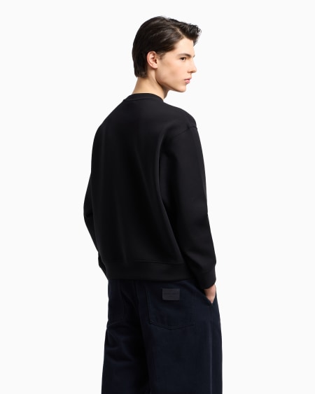 Armani Sudadera de punto doble con logotipo bordado Venta caliente