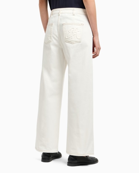 Armani Vaqueros J33 de cintura media y pernera ancha y cropped de bull teñido en prenda Ventas relámpago