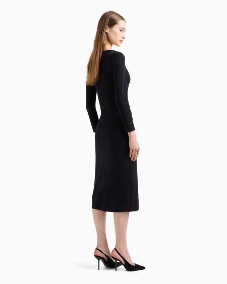 Armani Vestido con detalle trenzado de punto Milano Tienda