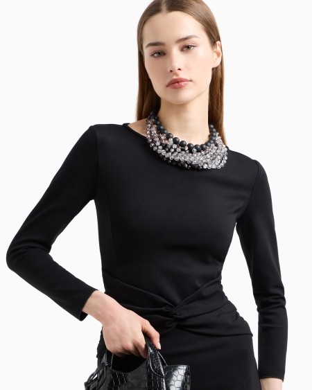 Armani Vestido con detalle trenzado de punto Milano Tienda
