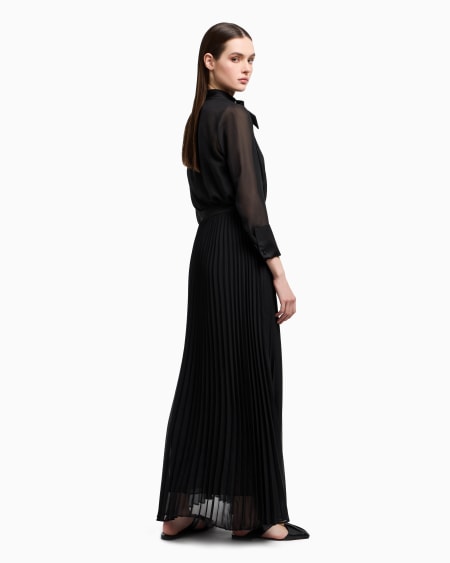 Armani Vestido largo efecto dos piezas de georgette técnico Mejor oferta
