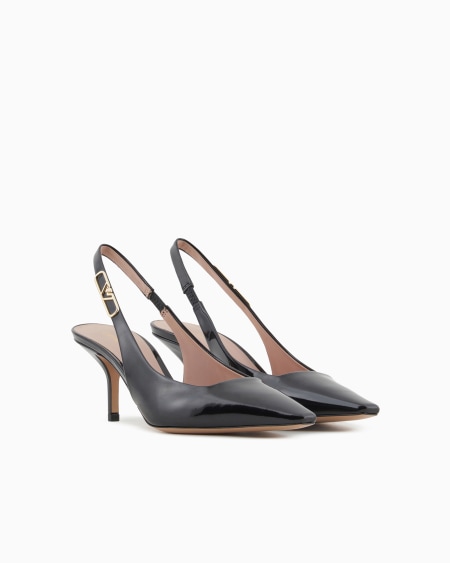 Armani Zapato de salón destalonado de charol con placa de águila Rebajas top