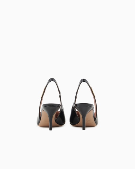 Armani Zapato de salón destalonado de charol con placa de águila Rebajas top