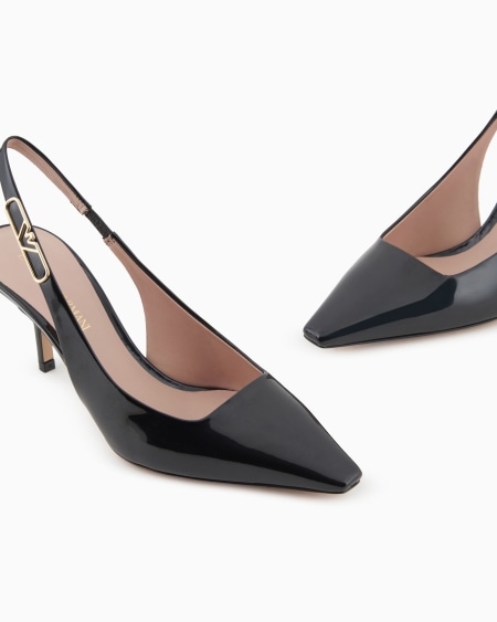 Armani Zapato de salón destalonado de charol con placa de águila Rebajas top