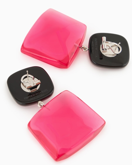 Armani Pendientes colgantes con piedra transparente Oferta especial