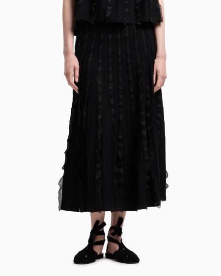 Armani Falda de punto de viscosa con volantes Último día