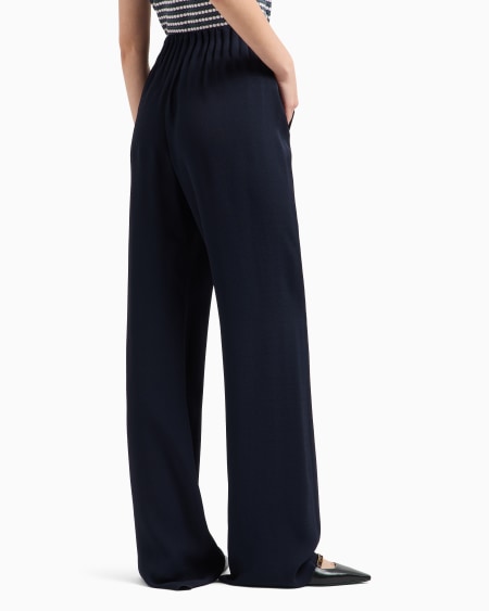 Armani Pantalones con cintura fruncida en mezcla de acetato con fantasía chevrón Icon Oferta especial de fábrica